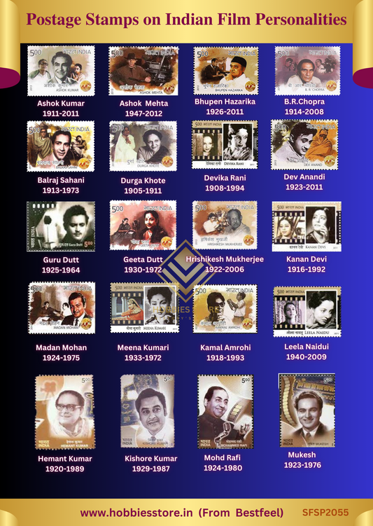 Postage Stamps on Indian Film Personalities (Lot 1)